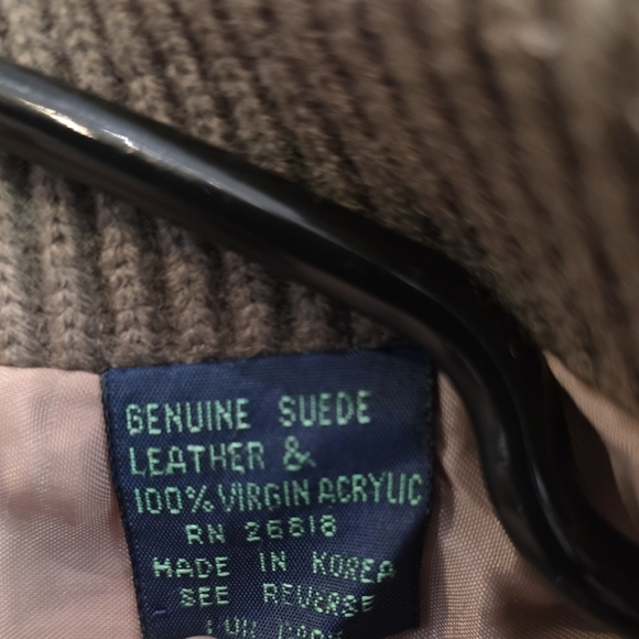 1st Ave South Vintage Genuine Suede Leather & Knit Sweater Size XL - Picture 6 of 6